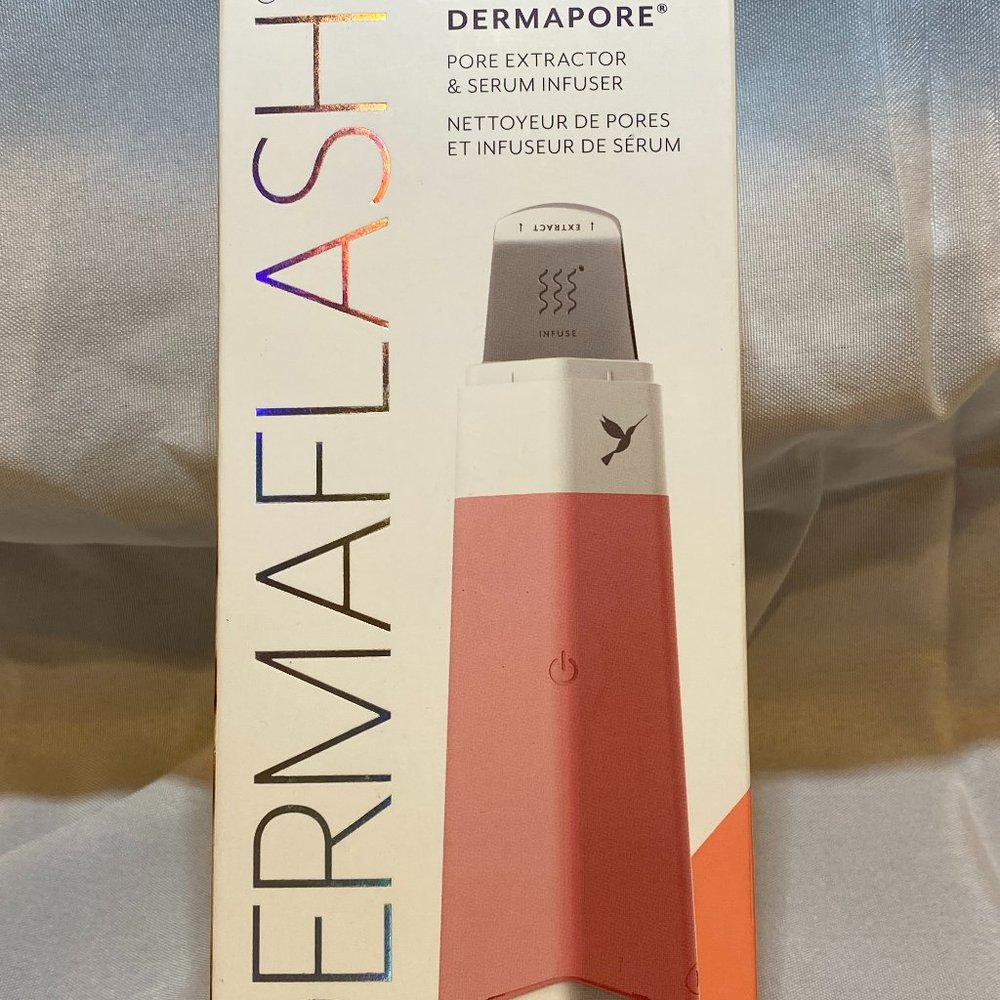 DERMAFLASH DERMAPORE Ultrasonic Pore Extractor & Serum Infuser ~ ICY PINK ~NIB